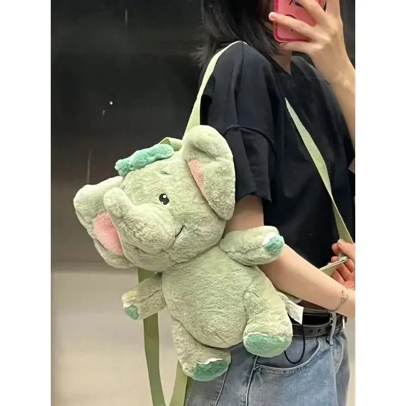 Plush Elephant Backpack Backpack Children\'s Going Out Plush Bag Cosmetic Bag Snack Storage Cute Soft Doll Girl\'s Plush Backpack