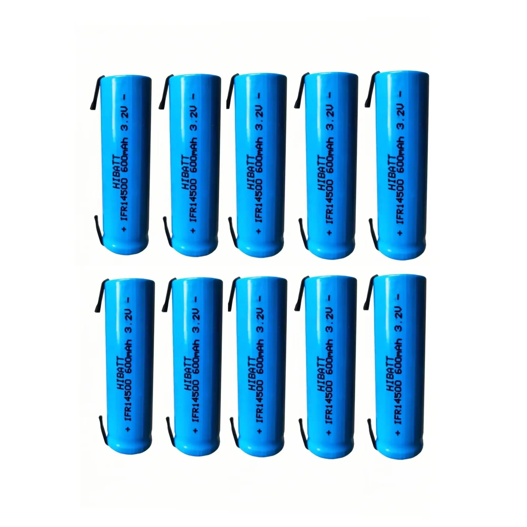 

10PCS 14500 LiFePO4 Battery 3.2V 600mAh with solder tabs for Shaver Weight scale Doorbell Mite removal device Microphone Toy