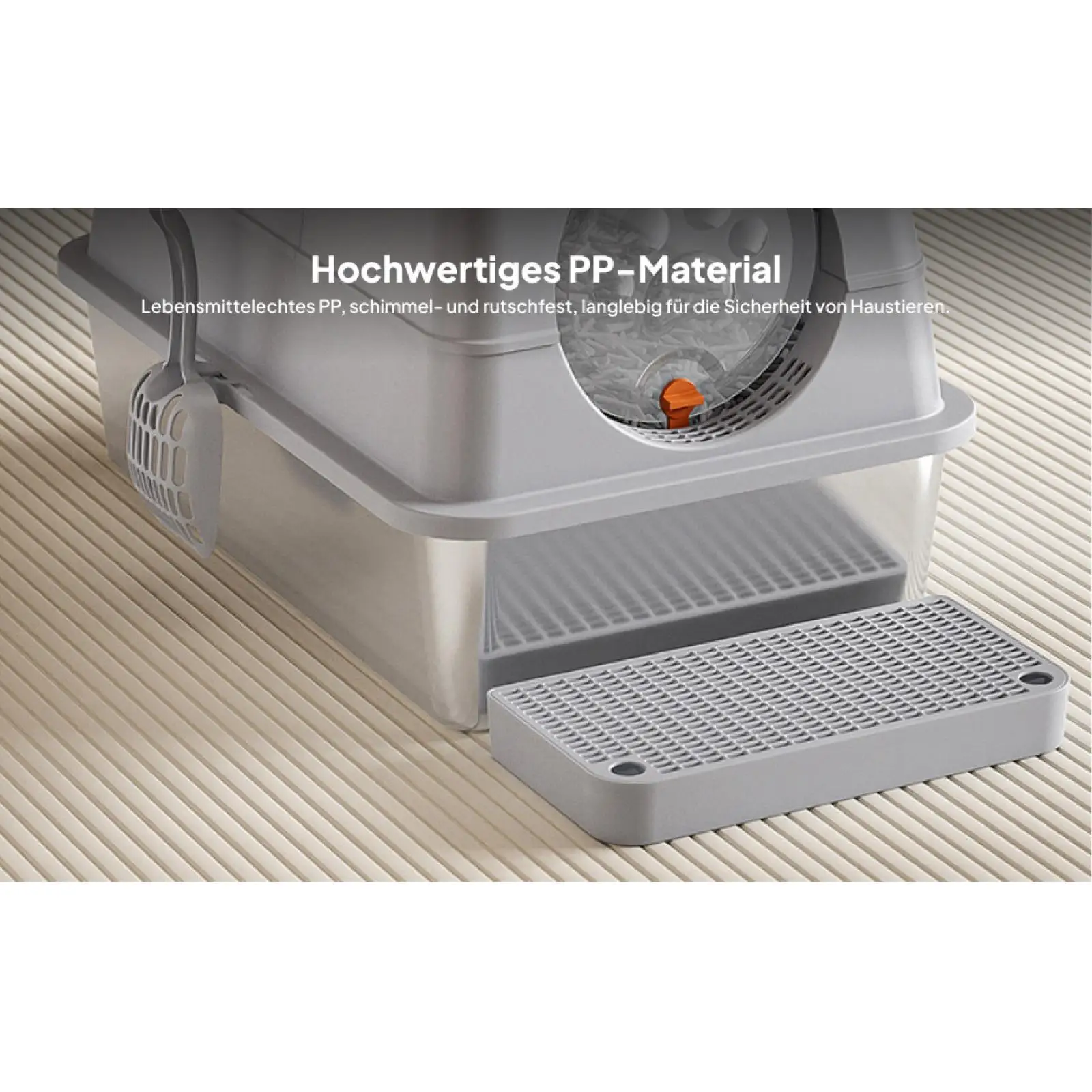 Alfombrilla antideslizante para arena de gato – Filtro y protector lavable - imagen 4