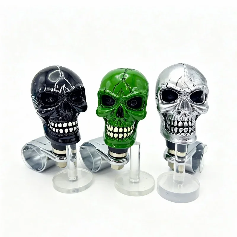 Skull Head Universal Car Steering Wheel Booster Knob Spinner Suicide Knob Handle Booster