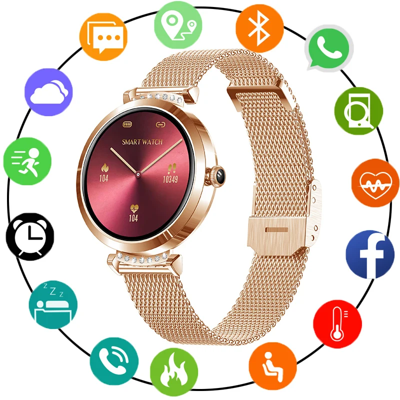 

Smart Watch for Women Girls Heart Rate Blood Pressure Blood Oxygen Monitoring Multifunctional Reminder Sleep Monitoring