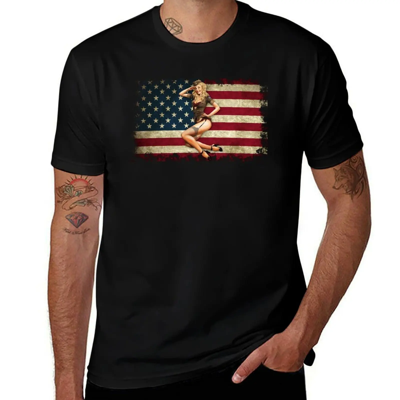 

American Pin Up Girl T-Shirt t shirt man casual man t shirt designer T-Shirt