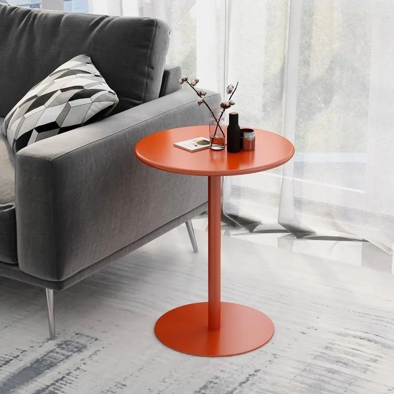 Small Round Side Table with Colorful Coating, Simple Minimalist Design, Versatile Nightstand for Bedroom, Living Room, Tea Shop