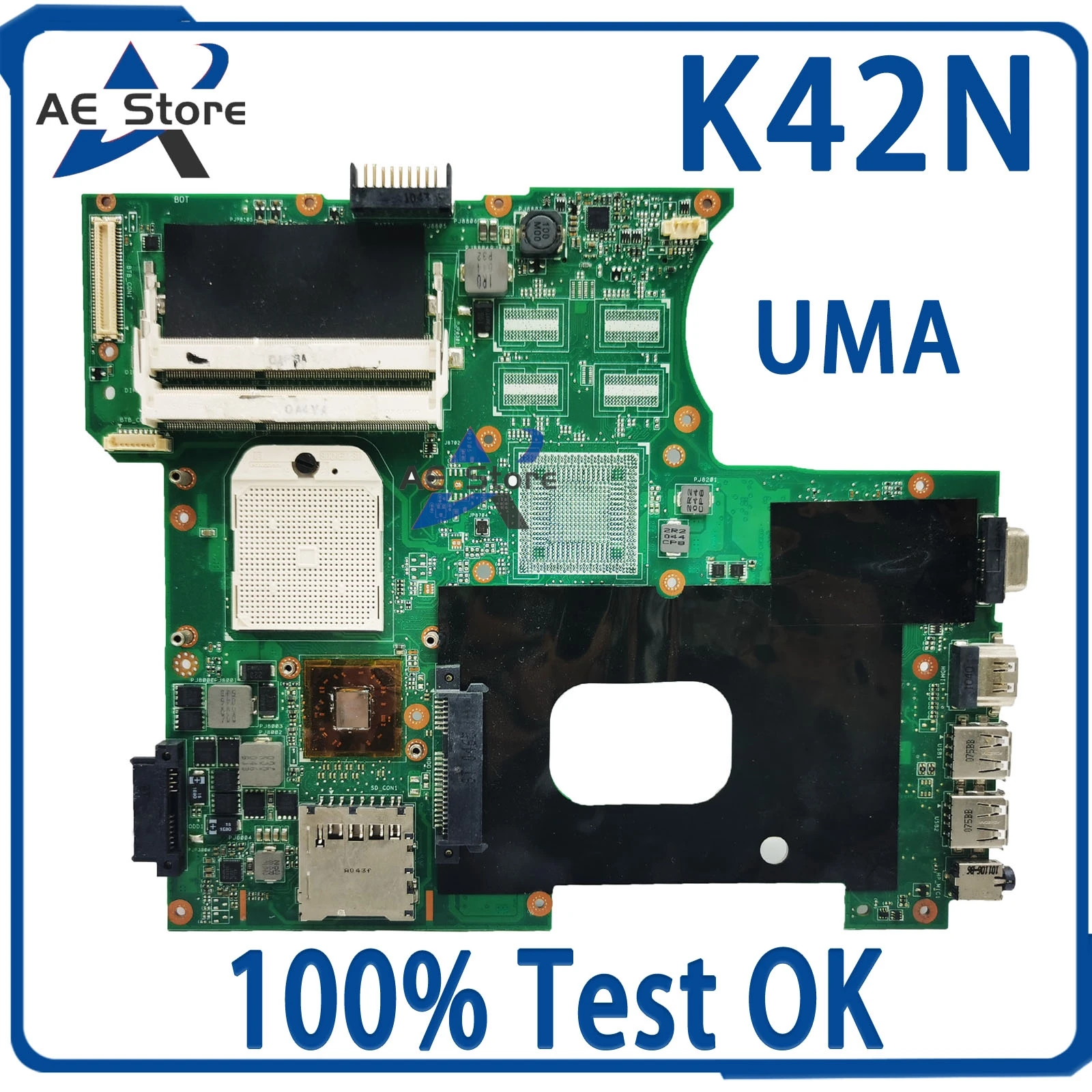 

K42N Notebook Mainboard For ASUS A42N X42N Laptop Motherboard Main Board 100% Test OK UMA