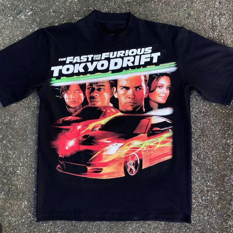

2025 Новая футболка «Токийский дрейф» Fast and Furious 3 для мужчин и женщин, футболка с рисунком фильма, хлопковая уличная одежда с короткими рукавами, унисекс, четыре сезона