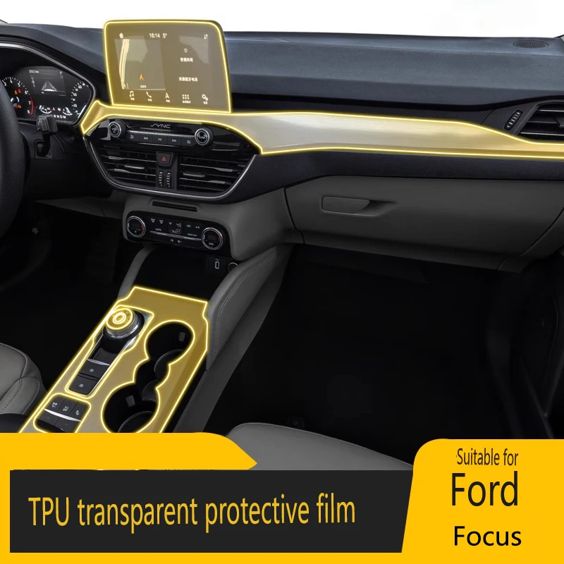 

For Ford Focus 2019 2020 Tpu Transparent Film Car Interior Protection Sticker Center Control Navigator Door Car Accessories
