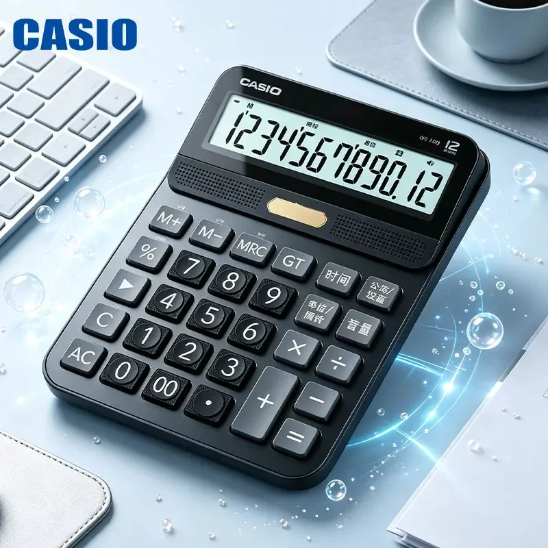 Casio GY120 DY120 12-Digit Calculator with Human Voice Broadcast, Ideal for Cashier Counter and Accounting Office Work
