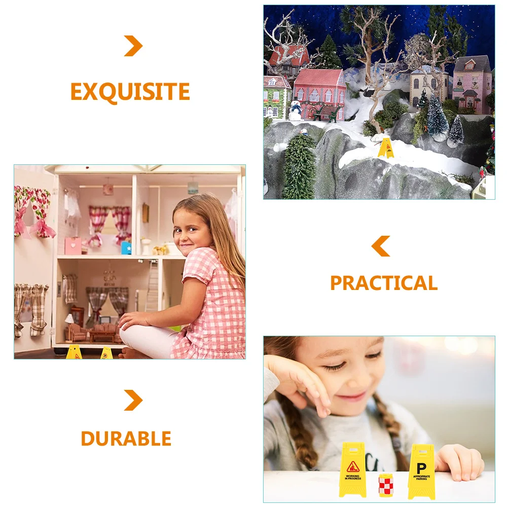 

1 set Traffic Parking Lot Toys Kids Road Barrier Mini Sign Construction Plastic Street Child Cognitive Learning Playset Traffic