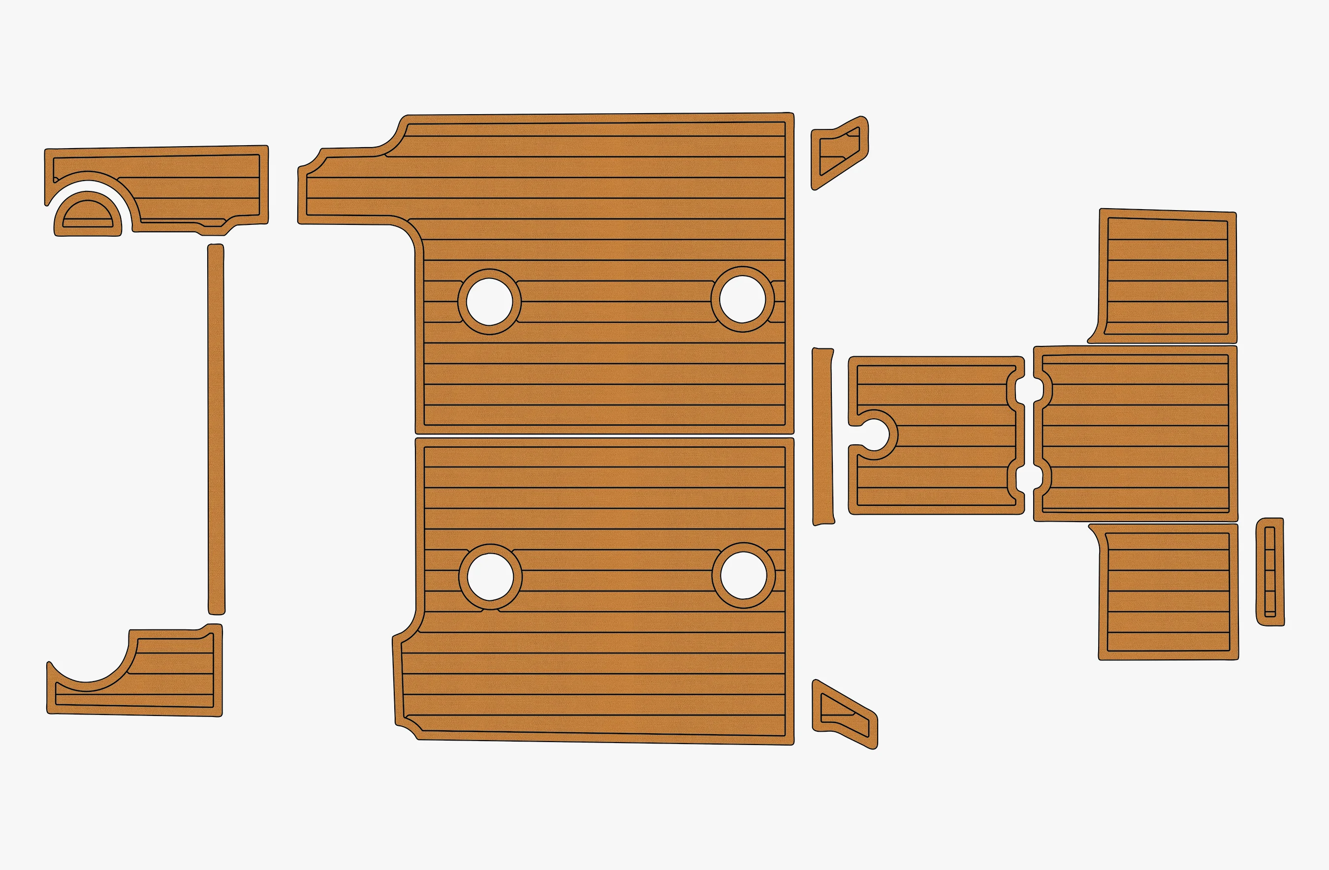 

For 2000-2005 Pursuit 2870 Walkaround 1/4" 6mm foam Non-Slip Teak Decking marine Mat aqua carpet Marine Floor