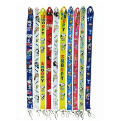 10PCS Snoopy Mobile Phone Lanyard Keychain For ID Card Gym USB Badge Holder Car Key Cartoon Neck Wrist Band Anti-lost Strap