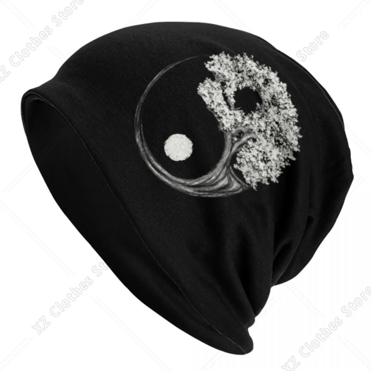 Custom Yin Yang Tree Skullies Beanies Caps Fashion Winter Warm Men Women Knitting Hats Adult Chinese Philosophy Bonnet Hats