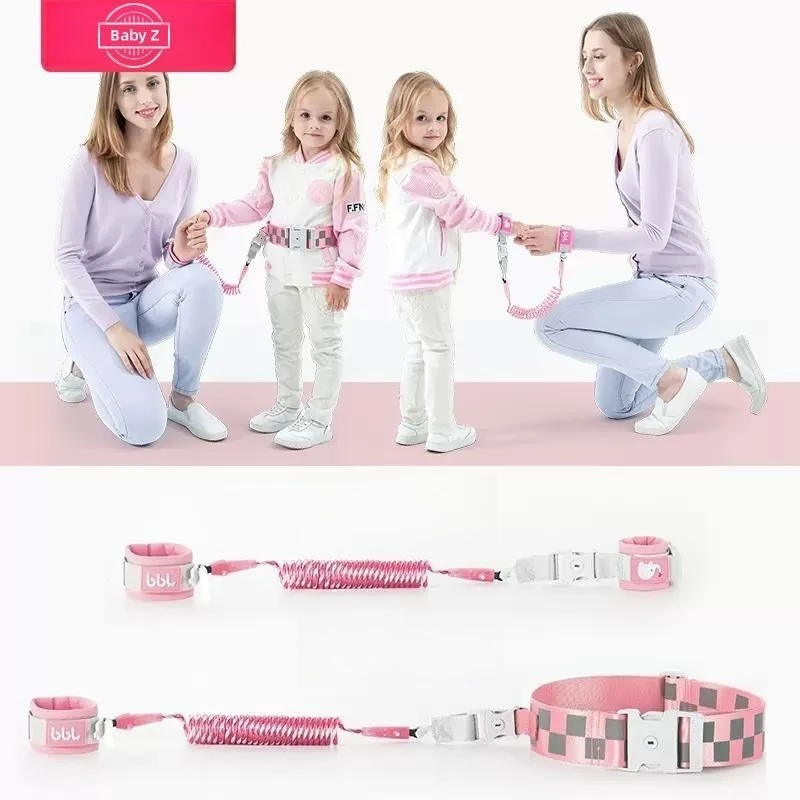 Correa antipérdida para niños, pulsera de cuerda de tracción para bebés, doble uso para niños, cintura y manos