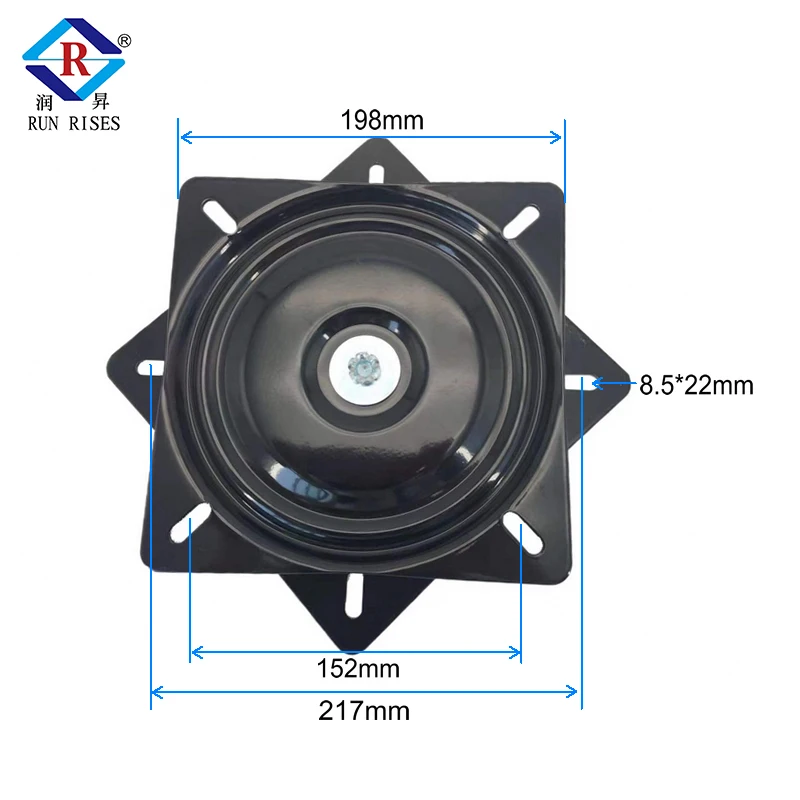 A14 8-Inch 360° Steel Swivel Plate Design Sugar-Round Holes 2.0/2.5/3.0mm Thickness Full/Half-Ball Dining Kitchen UsesATV&UTV