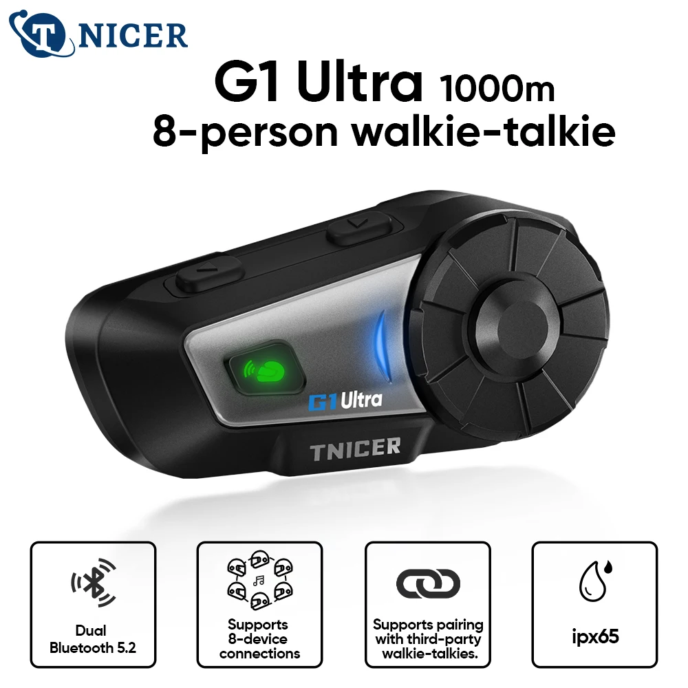 

G1 Ultra Motorcycle Helmet Bluetooth 5.2 Dual Chip Bluetooth 2-in-1 Soft Hard Mic