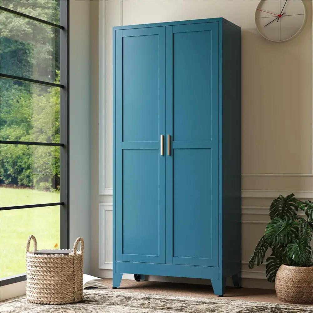 

71H Tall Metal Storage Cabinet with 2 Doand Adjustable Shelves,Kitchen Pantry Storage Cabi,Tall reestanding Cupboard or Bathroom