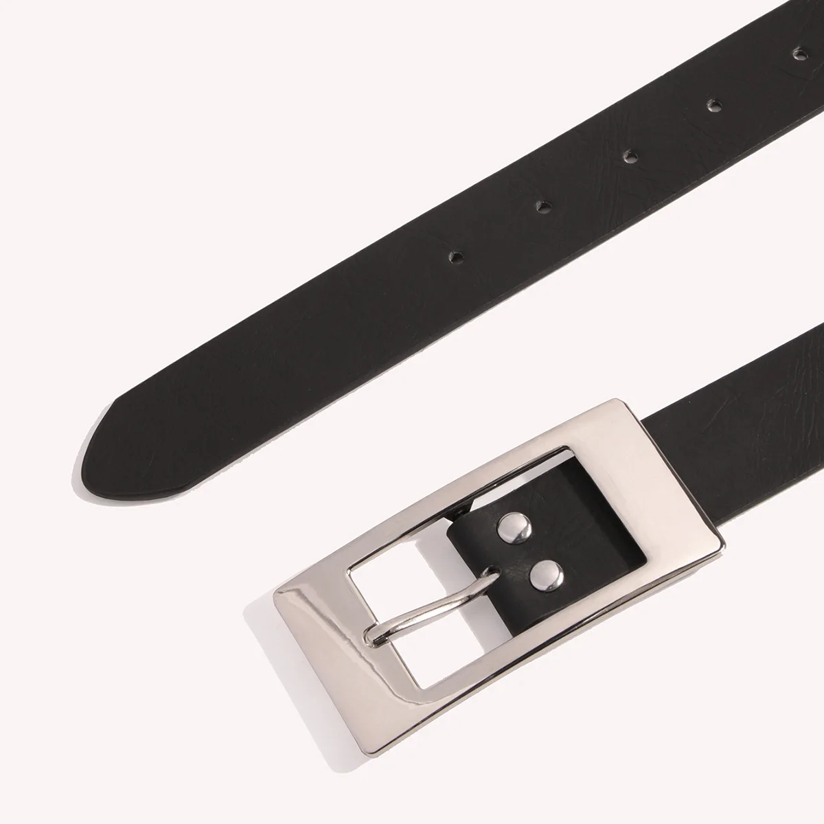 New Large Rectangular Buckle Flat Basic Women's PU Leather Belt – Fashionable & Versatile Ladies Belt, Factory Direct, In Stock
