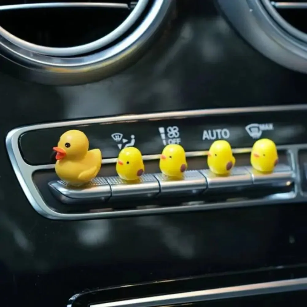 NEW 5Pcs Cute Mini Ducks Car Interior Decoration Auto Rearview Mirror Dashboard Ornaments For Woman Man Gift Car Accessories
