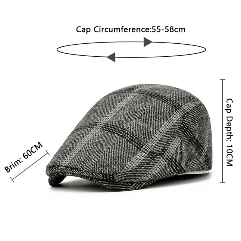 Middle Age Beret Cap Spring Autumn New Striped Newsboy Hats For Men Vintage British Fashion Dad Hat Male Warm Cotton Boina