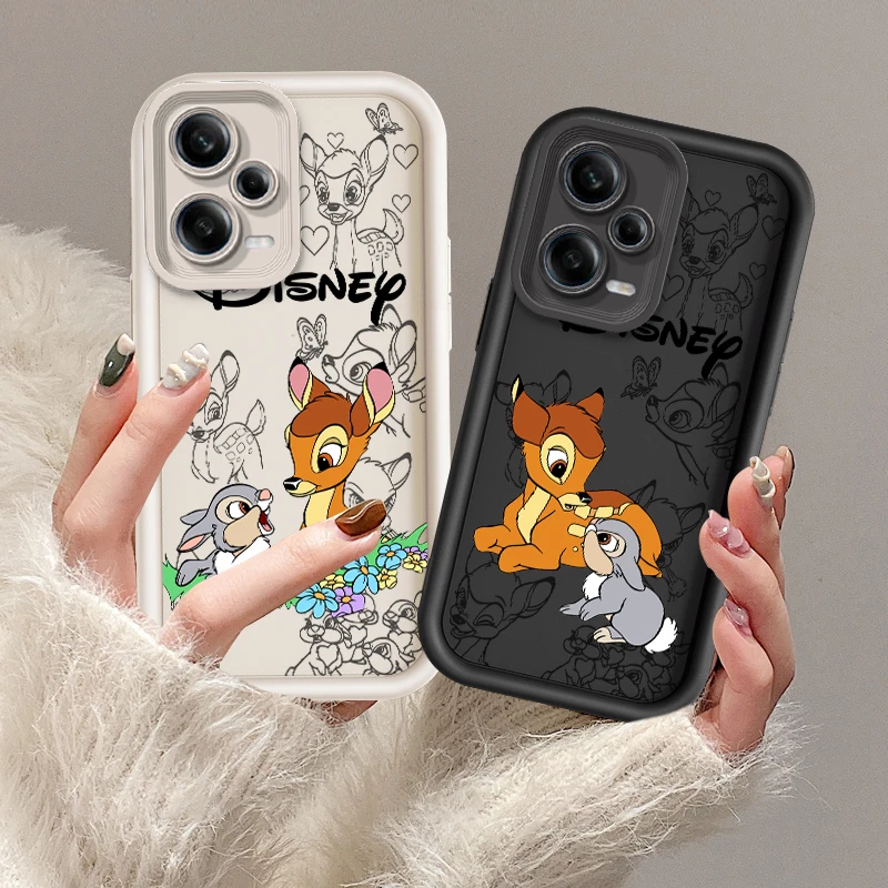 Disney Bambi Luxury Cartoon Eye Ladder For Xiaomi Redmi Note 13 12 12C 11 11S 10 10C 10A 9C 9A Pro 5G Back Phone Case