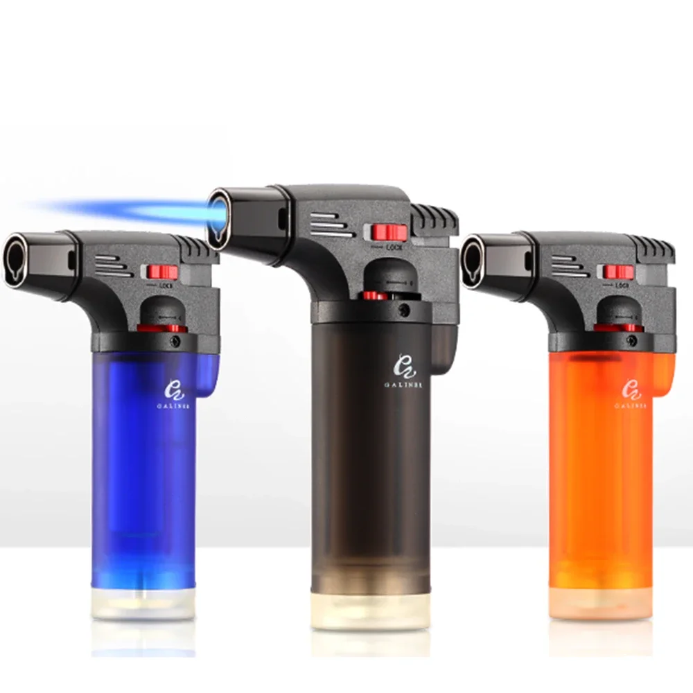 

Windproof lighter spray gun gas flame jet lighter can be refilled with butane, suitable for kitchen, barbecue, birthday gifts