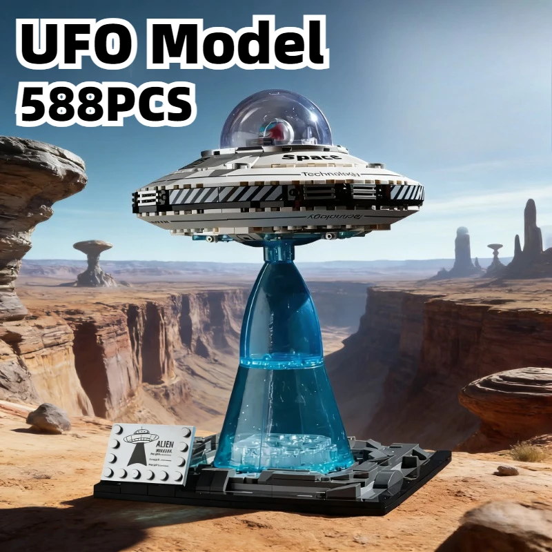 

588PCS UFO Model Building Blocks Combo Sets Space Series Assembly Space UFO Bricks Model Toys Desktop Ornaments Kids Adult Gifts