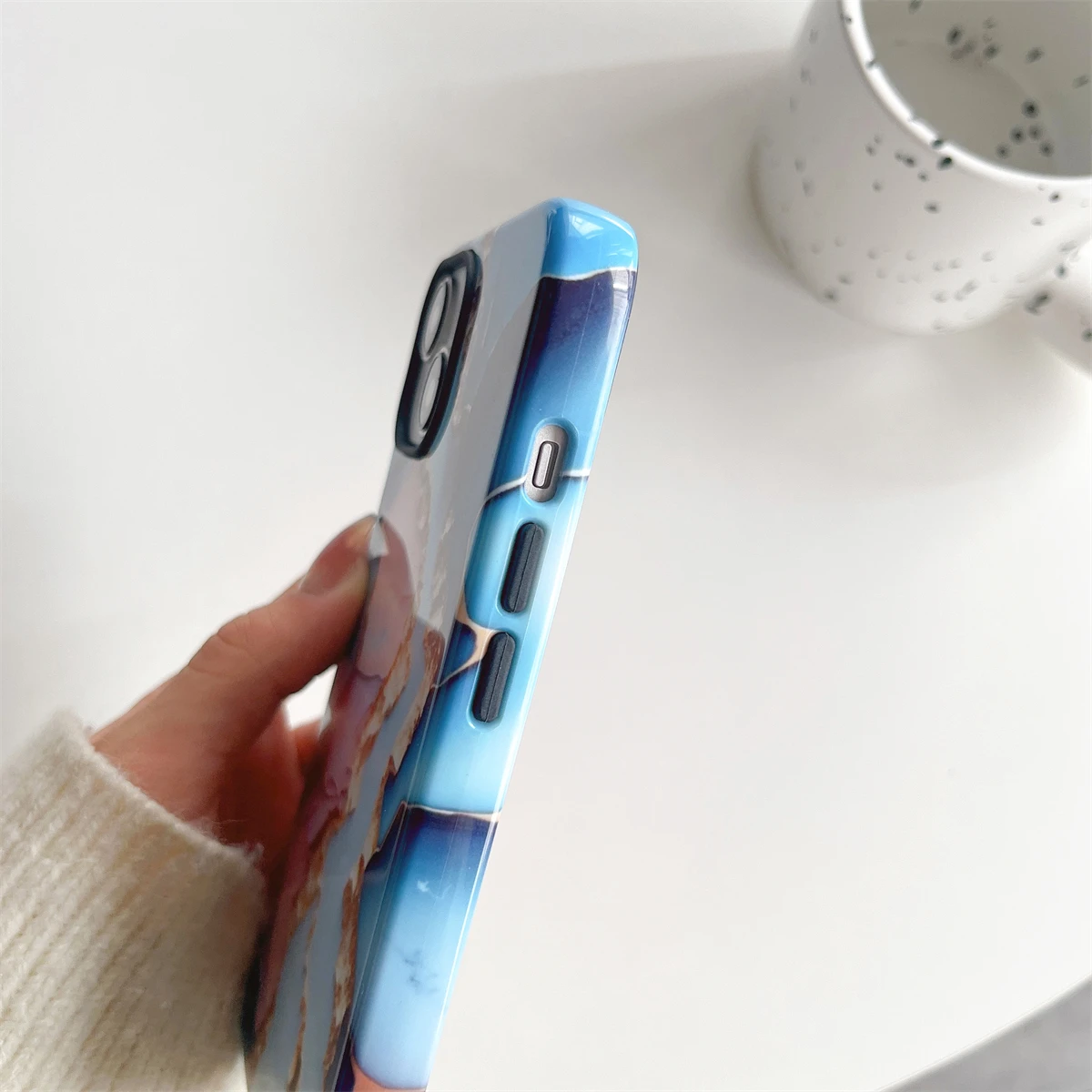 Colored marble intInclusive Magnetic Phone Case Two-In-One Film Protective Shell For iPhone 15 14 13 12 11 Pro Max Plus Mini