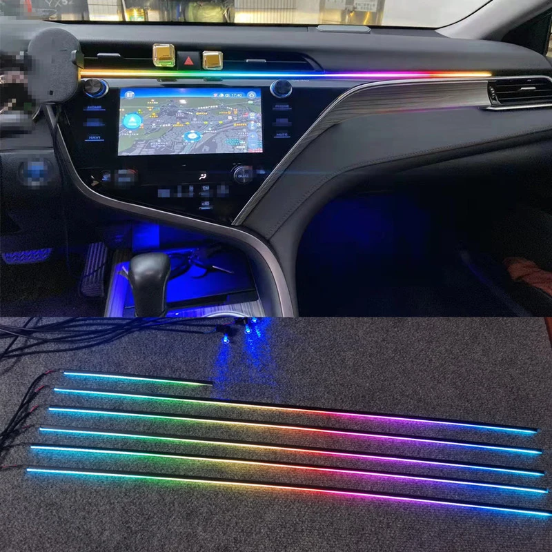 

Universal Symphony Car Ambient Lights 64 RGB Car Interior Acrylic Light Guide Fiber Optic Car Decoration Atmosphere Light 18 In1