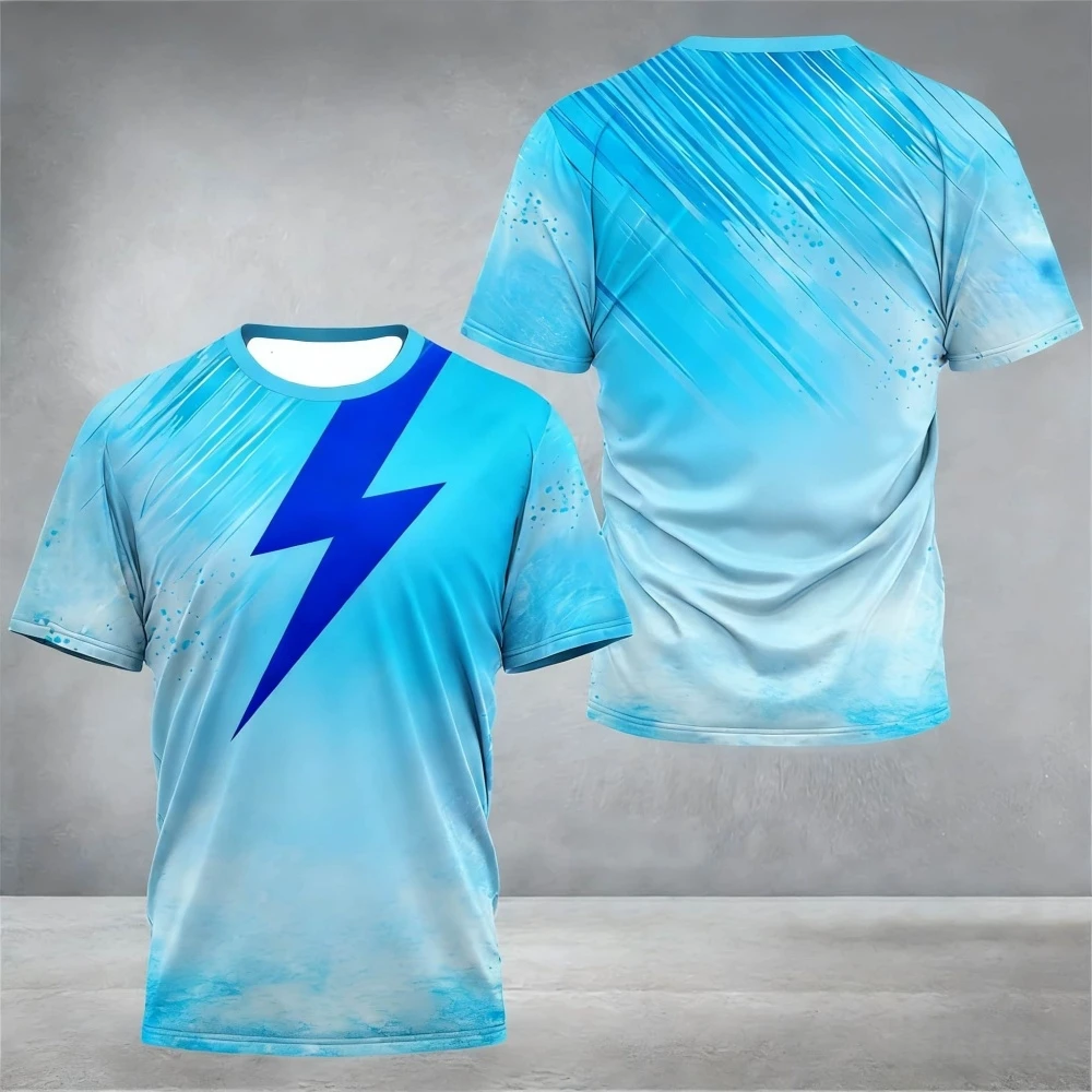 Simple Fashion Quick Dry Sports T Shirts Summer Casual Short Sleeve 3D Printed T-Shirts Loose Breathable Running Badminton Tees