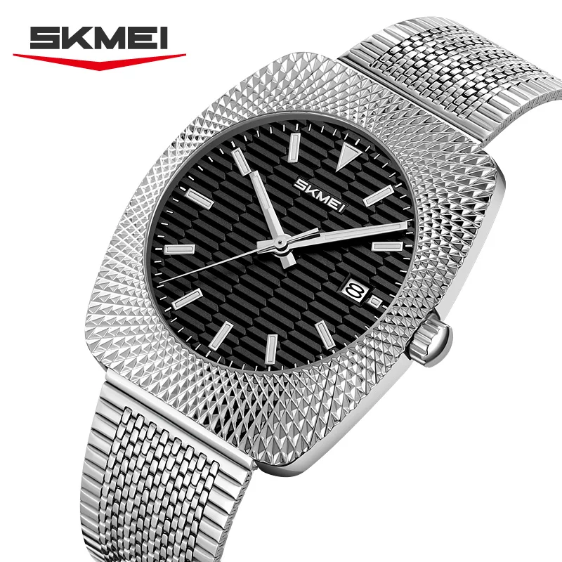SKMEI 9417 New Brand Men's Quartz Watch Date Night Light Stainless Steel Strap Men's Casual Luxury Fashion Watch Reloj Hombre