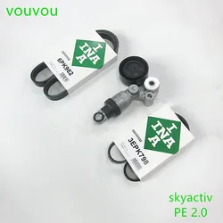 Car accessories PE01-15-980 SKYACTIV engine belt tensioner set for Mazda 6 2013-2020 CX-5 CX-4 CX-8 CX-50 2.0 PE engine