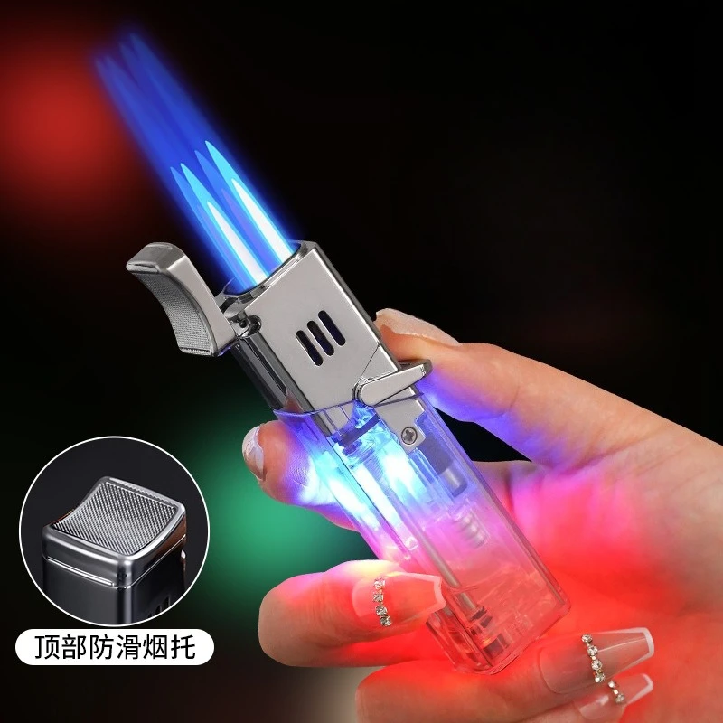 

Creative Four Fire Direct Blue Flame Gas Lighter Portable Cigar Specific Small Spray Gun Lighter
