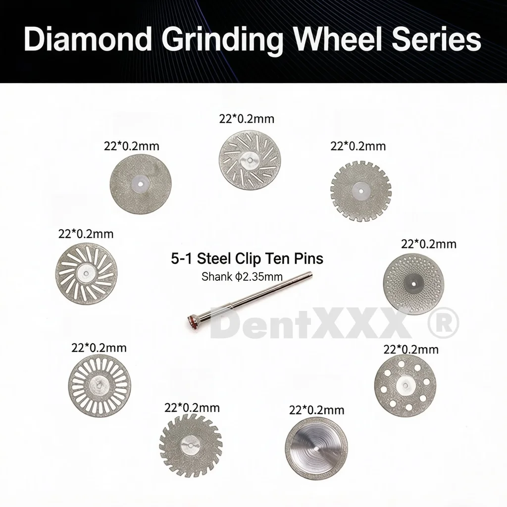 Ultra-Thin Double-Sided Diamond Grinding Discs – 0.20mm Cutting & Polishing Blades with 2.35mm Shank