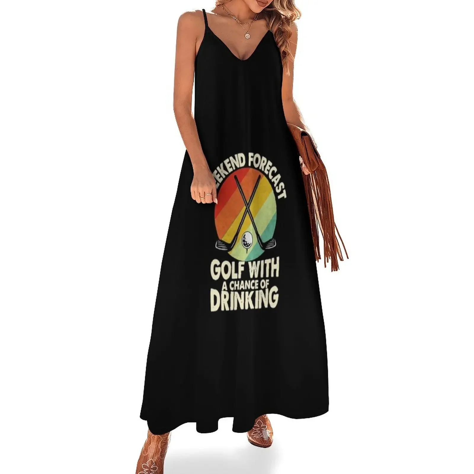 

Weekend Forecast, Golfing with a chance of Drinking Golf Lovers Sleeveless Dress summer clothes summer woman dress 2025