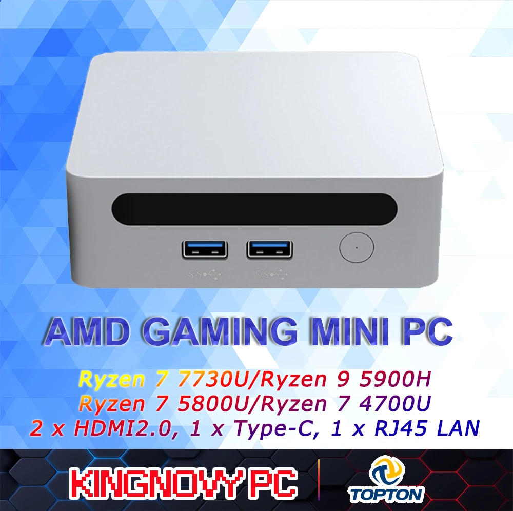 

2025 Mini PC AMD Ryzen 7 7730U 9 5900HX Mini Computer with AMD Radeon Graphics Dual 4K Display/ 4*USB/Type-C Home/Office/Gaming