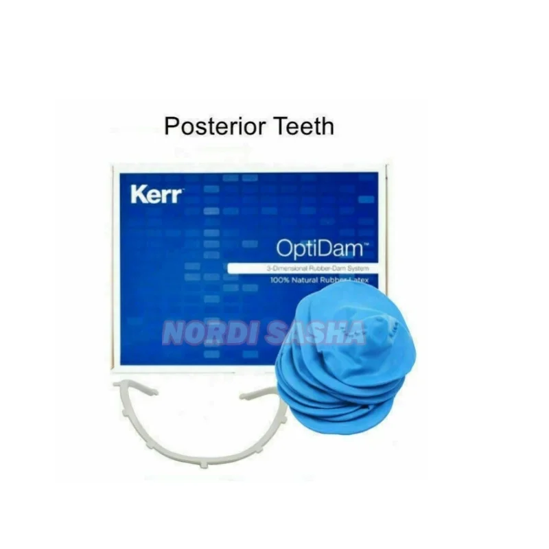 Dental Kerr OptiDam 3D Rubber Dam Sheet Frame Natural Rubber Dam Latex Anterior & Posterior 10Pcs Rubber Barriers + 1Pcs Frame