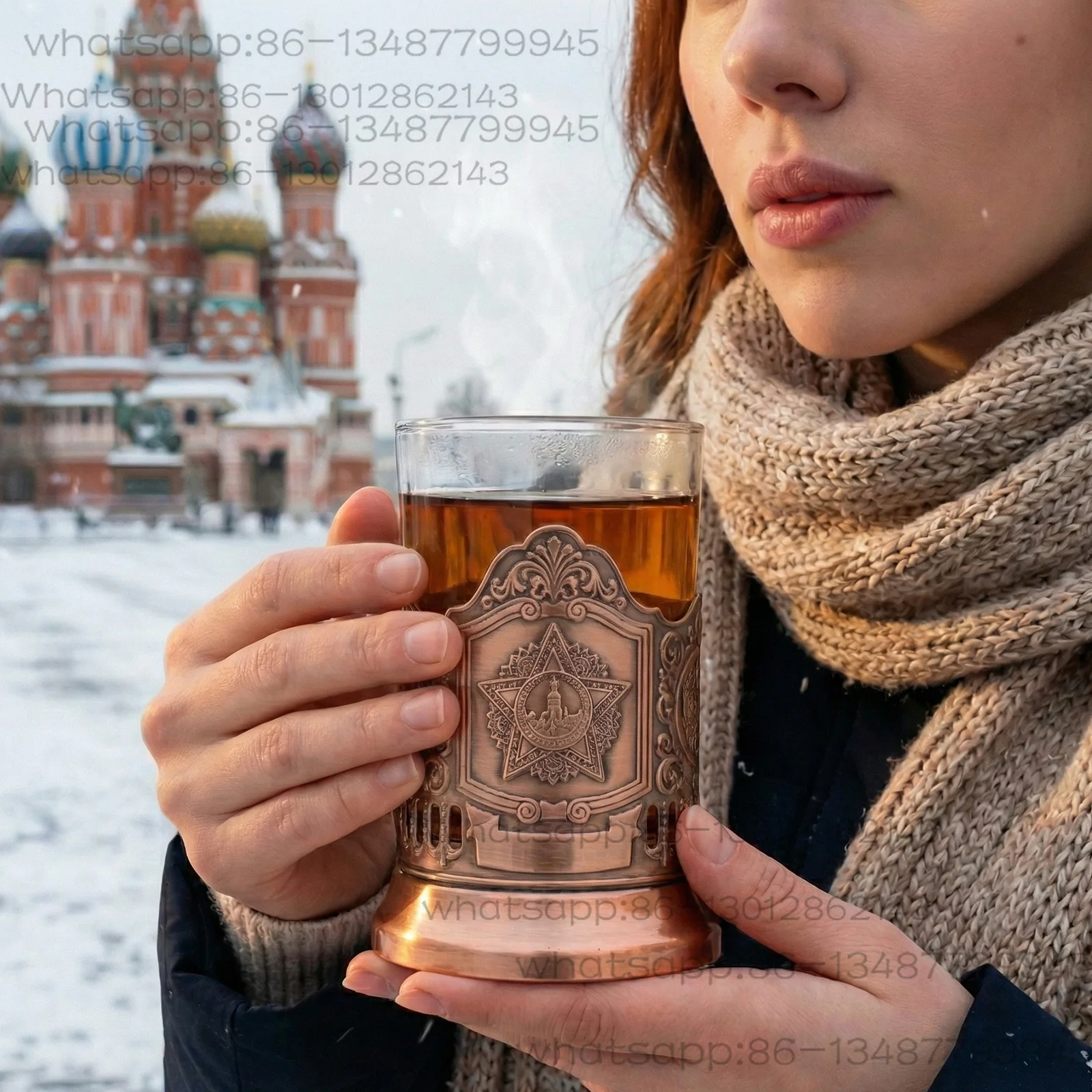 Palace Cup Russische traditionele theekop Zwarte theeglascollectie Nostalgie