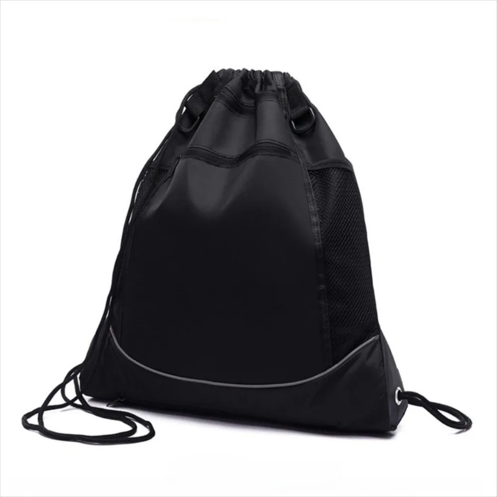 

Waterproof Sports Ball Backpack Polyester Drawstring Travel Gym Shoulders Bag Multifunctional with Mesh Pocket