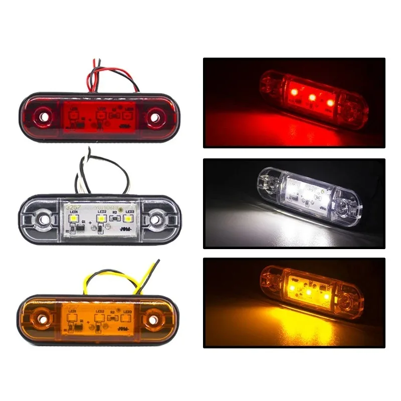 

10 - Piece 3LED Rear Tail Turn Signal Lights, 10 - 30V Wide Voltage, Truck Trailer Warning Lamps