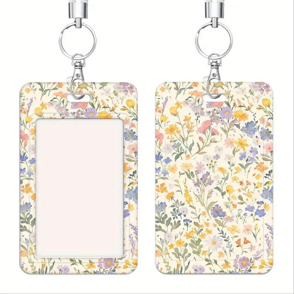Watercolor Wilds ID Card Holder Plastic Card Shell Multi Card Storage For Doctor Nurse Student Work Permit
