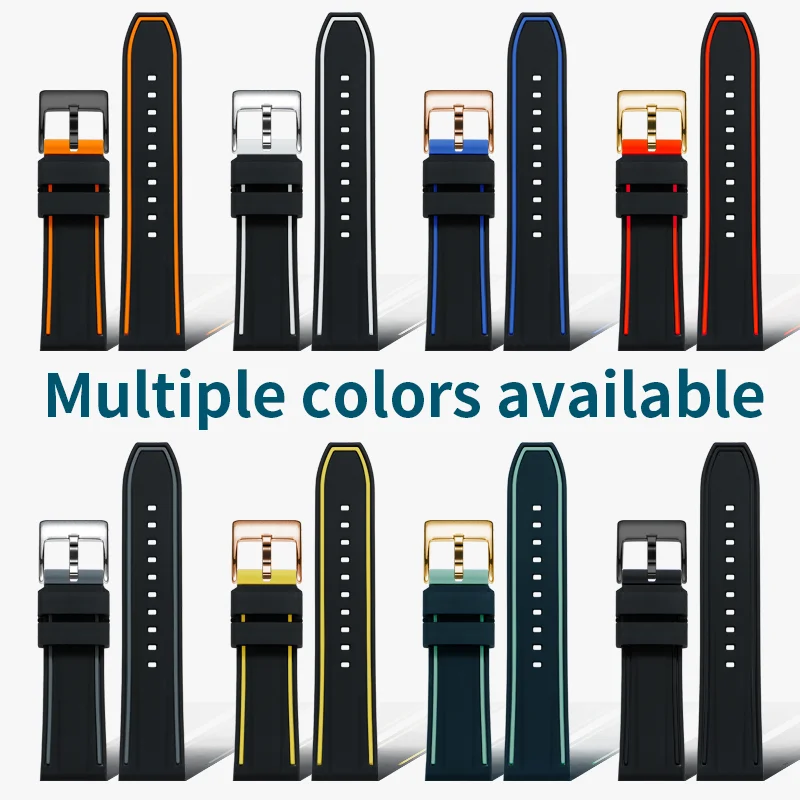 Pulseira de relógio de silicone de mergulho de 22mm para luminox xs.0321/xs.0333 para breitling tag heuer pulseira esportiva masculina pulseiras de relógio