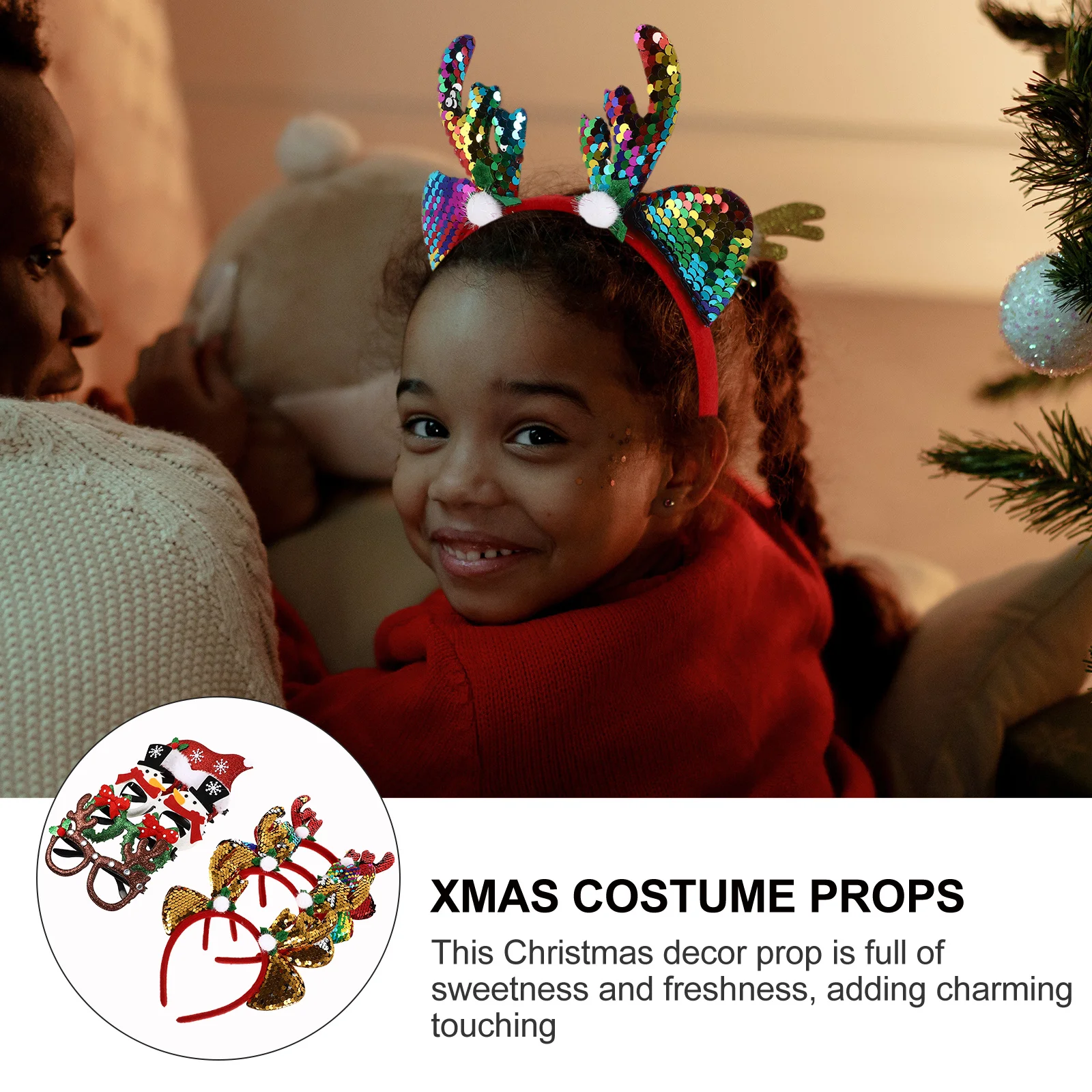 

Xmas Hair Hoops Xmas Fake Eyeglasses Xmas Decor Props Xmas Party Headdresses Xmas Costume Props