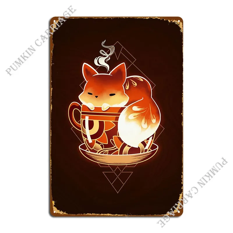 

Cup Of Fox Metal Signs Pub Decoration Cinema Plaques Tin Sign Poster