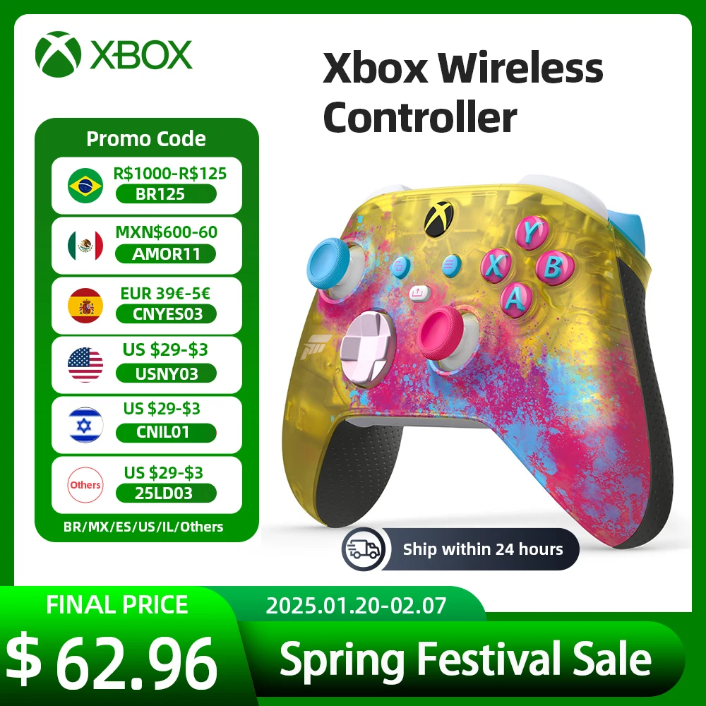 

Microsoft Xbox Core Wireless Controller Carbon Electric Volt White Black for Xbox Series X Xbox Series S Xbox One Controller