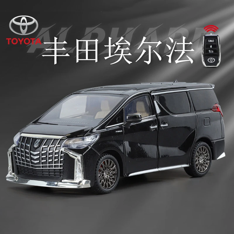 1:24 Toyota Alphard 키 컨트롤 합금 자동차 모델, 소리 및 빛 풀백, 어린이 장난감 수집품, 생일 선물 