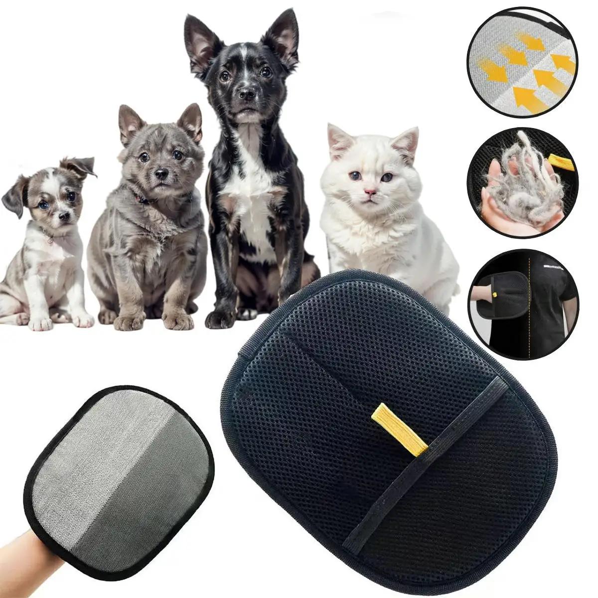 

Double-Sided Pet Grooming Glove Reusable Electrostatic Anti Static Cat Dog Hair Removal on Sofa and Clothes Fur Removal Tool