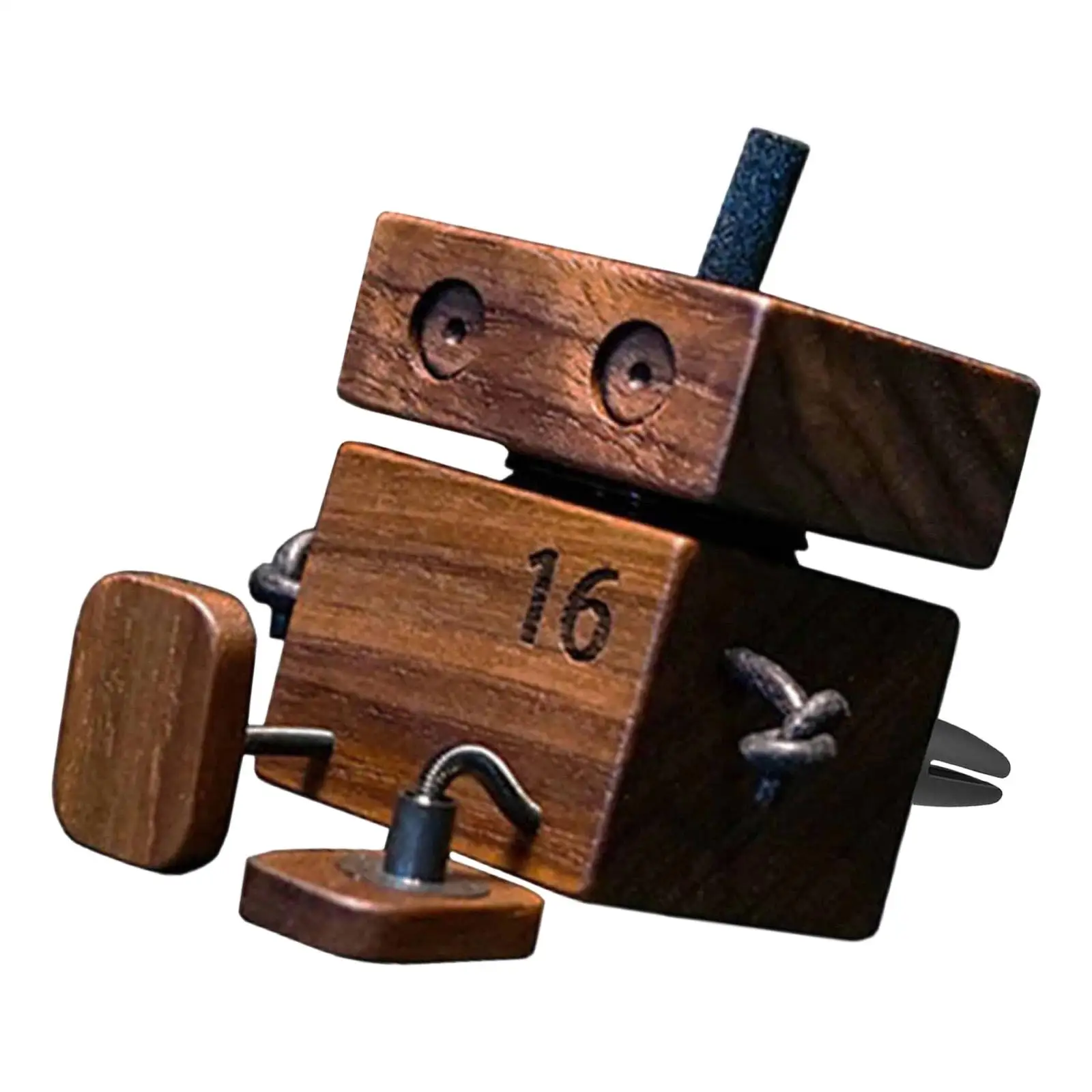 Wooden Robot Car Air Freshener Vent Clip Gift,Car Air Conditioning Clip,Scent Diffuser for Travel,Outdoor,Trucks,Vehicles