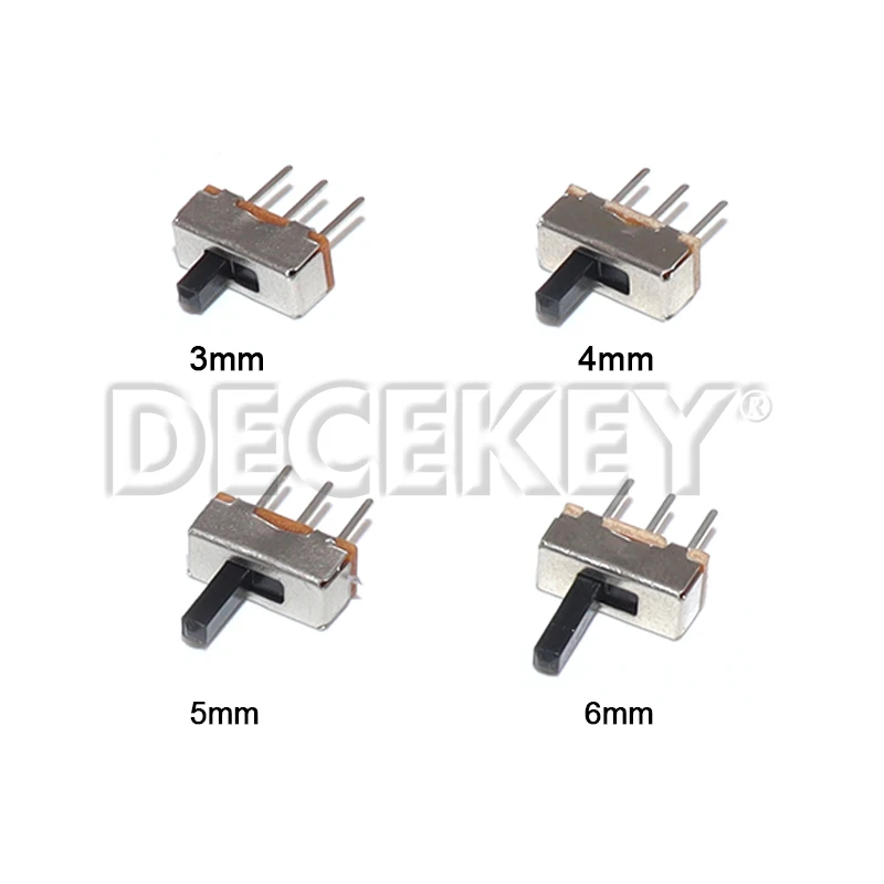 20Pcs SS12D00 Interruptor on-off mini Slide Switch 3pin 1P2T 2 Position High quality toggle switch Handle length 3MM 4MM 5MM 6MM