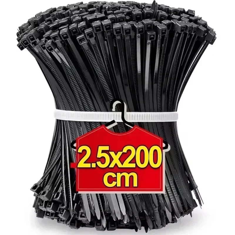 3000/100 Stuks Plastic Nylon Kabelbinders Afneembare zelfsluitende Koordbinders Bandjes Bevestigingslus Herbruikbare Draadbinders Voor Thuiskantoor
