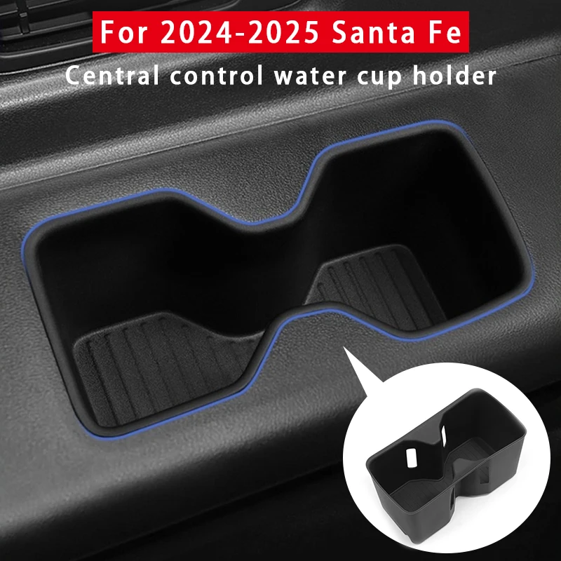 

For 2024-2025 Hyundai Santa Fe Silicone Water Cup Anti Slip Pad Central Control Storage Box Drinks Holder Tray Car Accessories