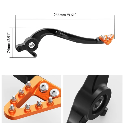 Imagen 2 del producto NICECNC para KTM EXC 300 EXCF 350 SX 125 SXF 450 XC XCW TPi 2017-2023 palanca de cambio de Pedal de freno de aluminio forjado ajustable